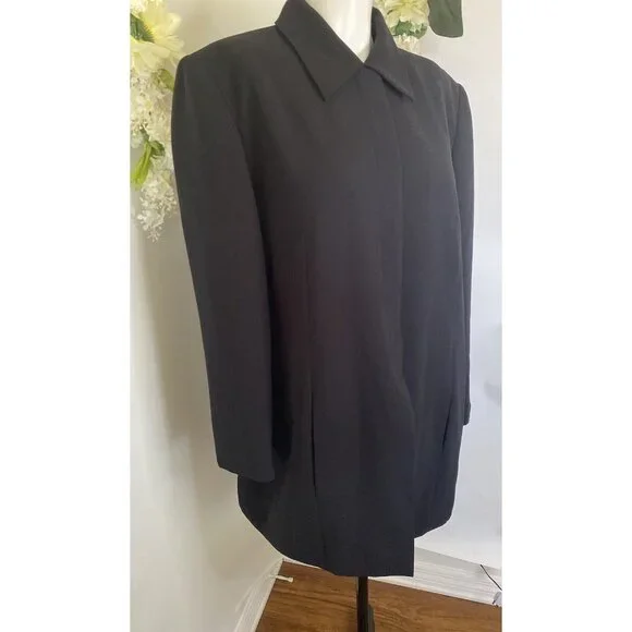 Worthington Womens Black Mid Length Blazer Jacket Plus 16W Office Work Career - Picture 2 of 16